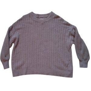 Aerie Women's M/M purple Ribbed Knit Long Sleeve Cozy‎ Sweater Pullover